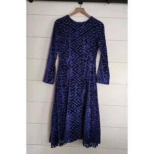 Merci Italia Womens Fairy Velvet Burnout Dress Italy Purple Sheer Size 40 Size 4